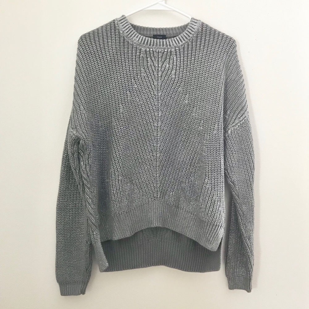 Joseph Silver Foiled Stitch Pearl Sweater
